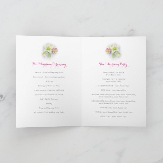 Waterverf Spring Hellebores bruiloft gevouwen Programma (Binnen)