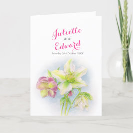 Waterverf Spring Hellebores bruiloft gevouwen Programma