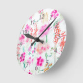 Waterverf Spring Sunshine Flower Garden Clock Ronde Klok (Hoek)
