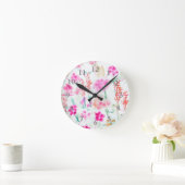 Waterverf Spring Sunshine Flower Garden Clock Ronde Klok (Huis)