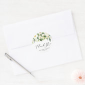 Waterverf Spring White Flowers Garland Dank je Ronde Sticker (Envelop)