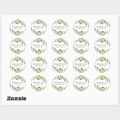 Waterverf Spring White Flowers Garland Wedding Ronde Sticker (Vel)
