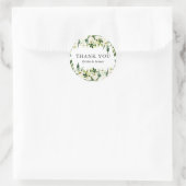 Waterverf Spring White Flowers Garland Wedding Ronde Sticker (Tas)