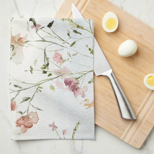 Waterverf Spring Wildbloemen Theedoek (Quarter Fold)