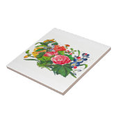 Waterverf Spring Wildflower Boeket en Vlinder Tegeltje (Zijkant)