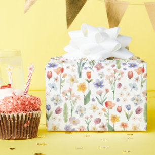 Waterverf Spring Wildflower Garden Wrapping Paper Cadeaupapier