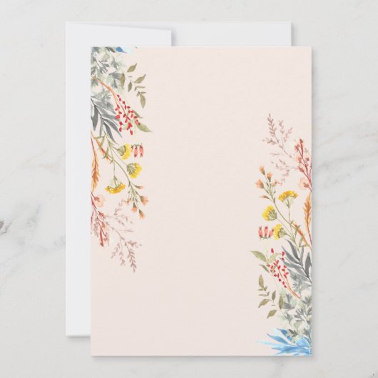 Waterverf Spring Wildflower Meadow Gedroogd Kaart (Achterkant)