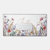 Waterverf Spring Wildflower Script naam Bureaumat (Keyboard & Muis)