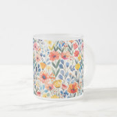 Waterverf Spring Wildflowers Achtergrond-99034 Matglas Koffiemok (Voorkant rechts)