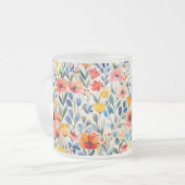 Waterverf Spring Wildflowers Achtergrond-99034 Matglas Koffiemok (Voorkant links)