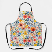 Waterverf Spring Wildflowers Achtergrond-99034 Schort (Voorkant)