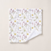 Waterverf Spring Wildflowers Pattern Bad Handdoek (Wasdoekje)