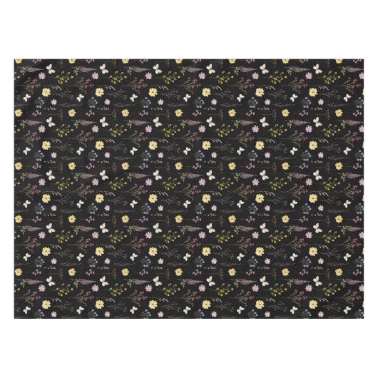 Waterverf Spring Wildflowers Pattern Tafelkleed (Voorkant (Horizontaal))