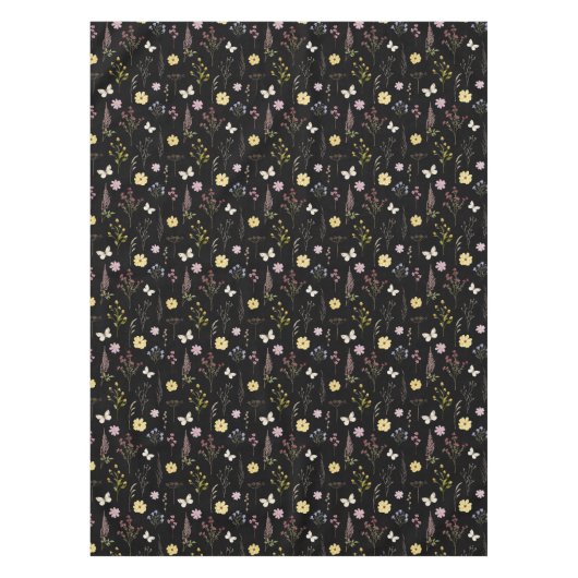 Waterverf Spring Wildflowers Pattern Tafelkleed (Voorkant)