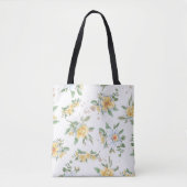 Waterverf Spring Zonnebloemen & Daisies Design Tote Bag (Voorkant)