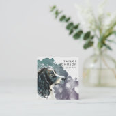 Waterverf Springer Spaniel Dog Groomer Vierkante Visitekaartje (Staand voorkant)