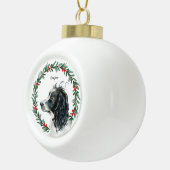 Waterverf Springer Spaniel Vakantie Krans Custom Keramische Bal Ornament (Rechts)