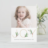 Waterverf Springs Kerst Joy Fotokaart Feestdagenkaart (Staand voorkant)