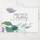 Waterverf springt bruiloft sparkling wijnetiket (Enkel label)