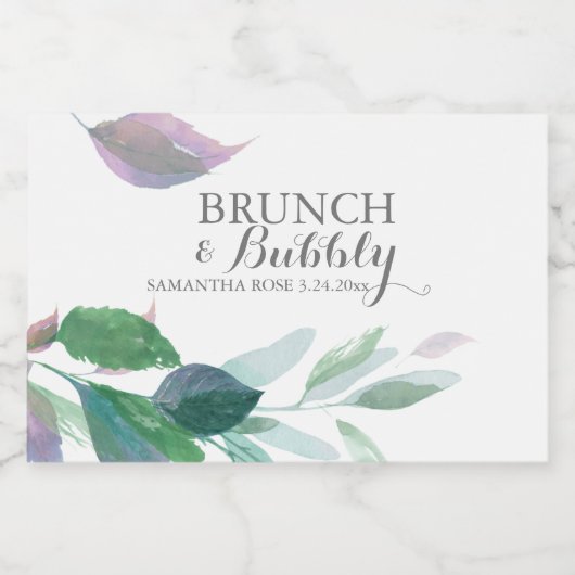 Waterverf springt bruiloft sparkling wijnetiket (Enkel label)