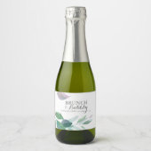 Waterverf springt bruiloft sparkling wijnetiket (Voorkant)