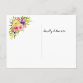 Waterverf Springtime Floral Moving Announge Aankondigingskaart (Achterkant)