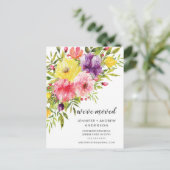 Waterverf Springtime Floral Moving Announge Aankondigingskaart (Staand voorkant)