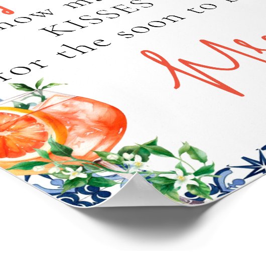 Waterverf Spritz raad hoeveel douchegame Poster (Hoek)