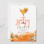 Waterverf Spritz Sinaasappel Bloemen Verjaardag Kaart (Voorkant)