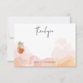 Waterverf Spritz Sinaasappel Dat is Amore Dank u Bedankkaart (Voorkant)