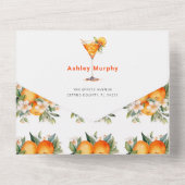 Waterverf Spritz Sinaasappel Flowers Vrijgezellenf All In One Uitnodiging (Achterkant)