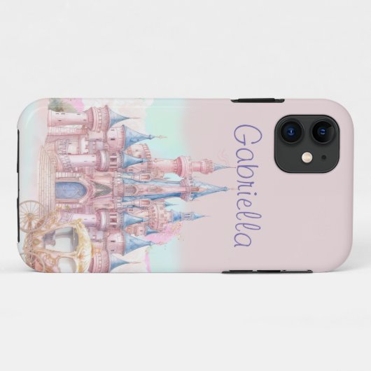 Waterverf Sprookje Thema Castle & Carriage Case-Mate iPhone Case (Achterkant (horizontaal))