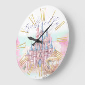 Waterverf Sprookje Thema Castle & Carriage Grote Klok (Hoek)