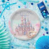 Waterverf Sprookje Thema Castle & Carriage Papieren Bordje (Feest)