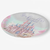 Waterverf Sprookje Thema Castle & Carriage Papieren Bordje (Gekanteld)