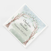 Waterverf sprookjesboog met aangepaste namen servet (Hoek)