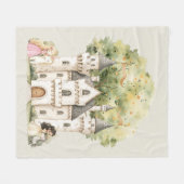 Waterverf Sprookjesprinses Fantasievol Fleece Deken (Voorkant (Horizontaal))