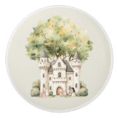 Waterverf Sprookjesprinses Whimsical Keramische Knop (Voorkant)