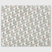 Waterverf Spruce Tree Branches & Gold Splash Cadeaupapier (Vlak)