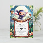 Waterverf Spy Ninja Verjaardag Kaart (Staand voorkant)