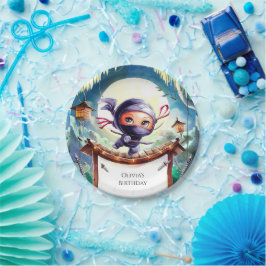 Waterverf Spy Ninja Verjaardag Papieren Bordje