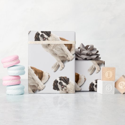 Waterverf St. Bernard Dog Pet Animal Fun Art Cadeaupapier (Baby Shower)