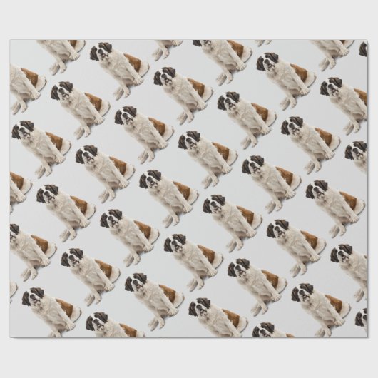 Waterverf St. Bernard Dog Pet Animal Fun Art Cadeaupapier (Vlak)