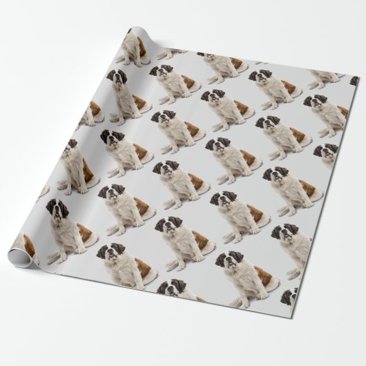 Waterverf St. Bernard Dog Pet Animal Fun Art Cadeaupapier (Uitgerold)