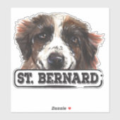 Waterverf St. Bernard Sticker (Vel)