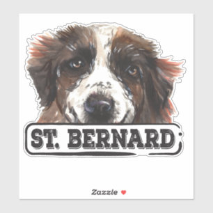 Waterverf St. Bernard Sticker