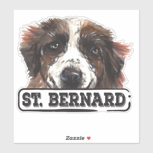 Waterverf St. Bernard Sticker (Vel)