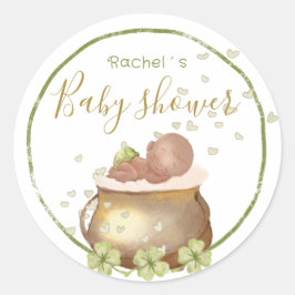 waterverf st patrick baby shower klassieke ronde s sticker