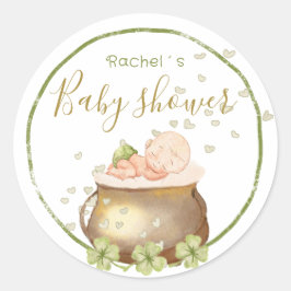 waterverf st patrick baby shower ronde sticker