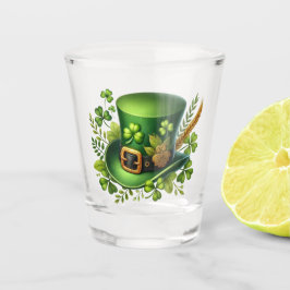 Waterverf St. Patrick's Day Geluksbloem Shot Glas
